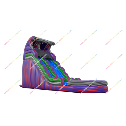 Purple Wave Inflatable Water Slide Liquid Magma Single Lane Water Slide Pool Inflatable Water Jumper - Inflatable-Zone