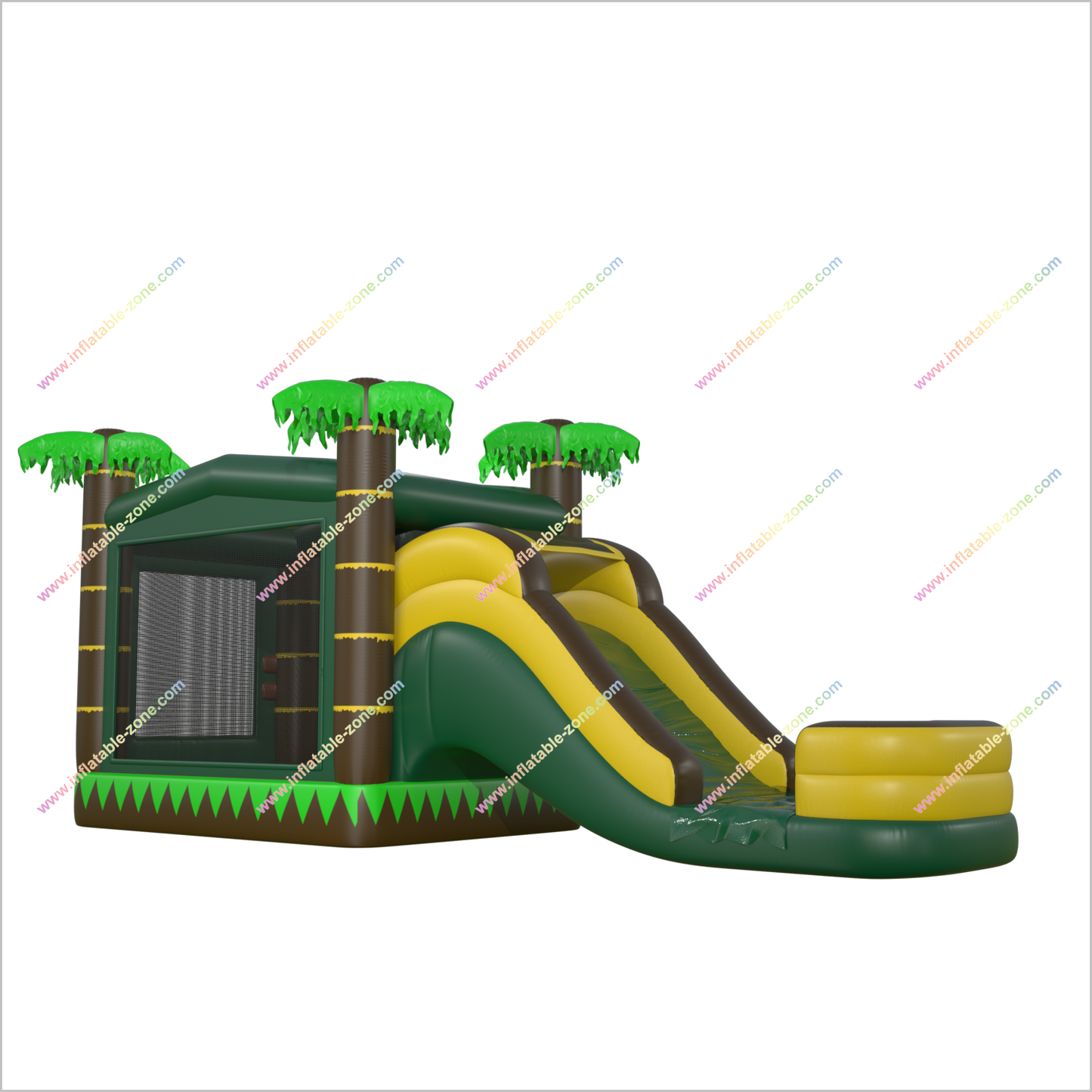 Tropical Bounce House Slide Combo Local Inflatable Rentals Bounce Castle With Water Slide Happy Hop Splash Pool - Inflatable-Zone