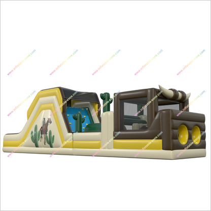 Adult Inflatable Obstacle Course Sports Interactive Extreme Obstacle Course Bounce House With Two Slides - Inflatable-Zone