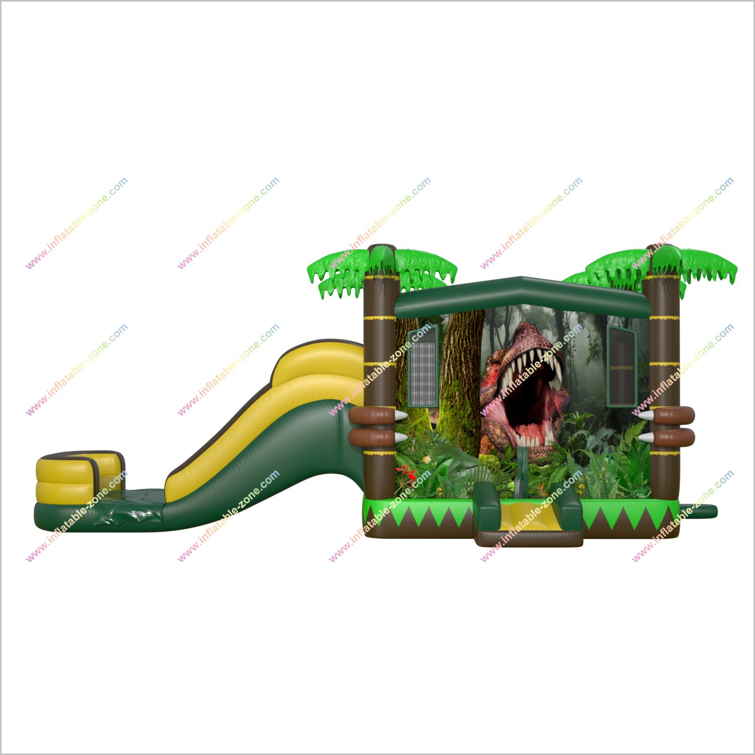 Tropical Bounce House Slide Combo Local Inflatable Rentals Bounce Castle With Water Slide Happy Hop Splash Pool - Inflatable-Zone