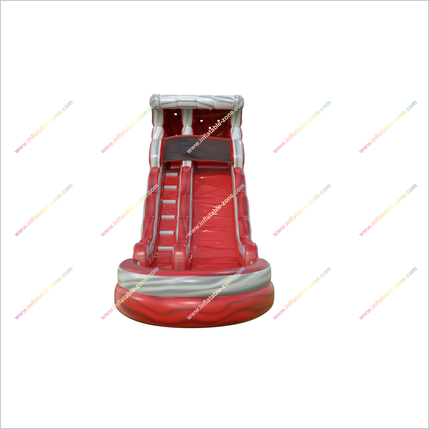 Red Lava Inflatable Wave Water Slide Commercial Inflatable Wet Dry Slide With Pool For Kids Outdoor Party - Inflatable-Zone