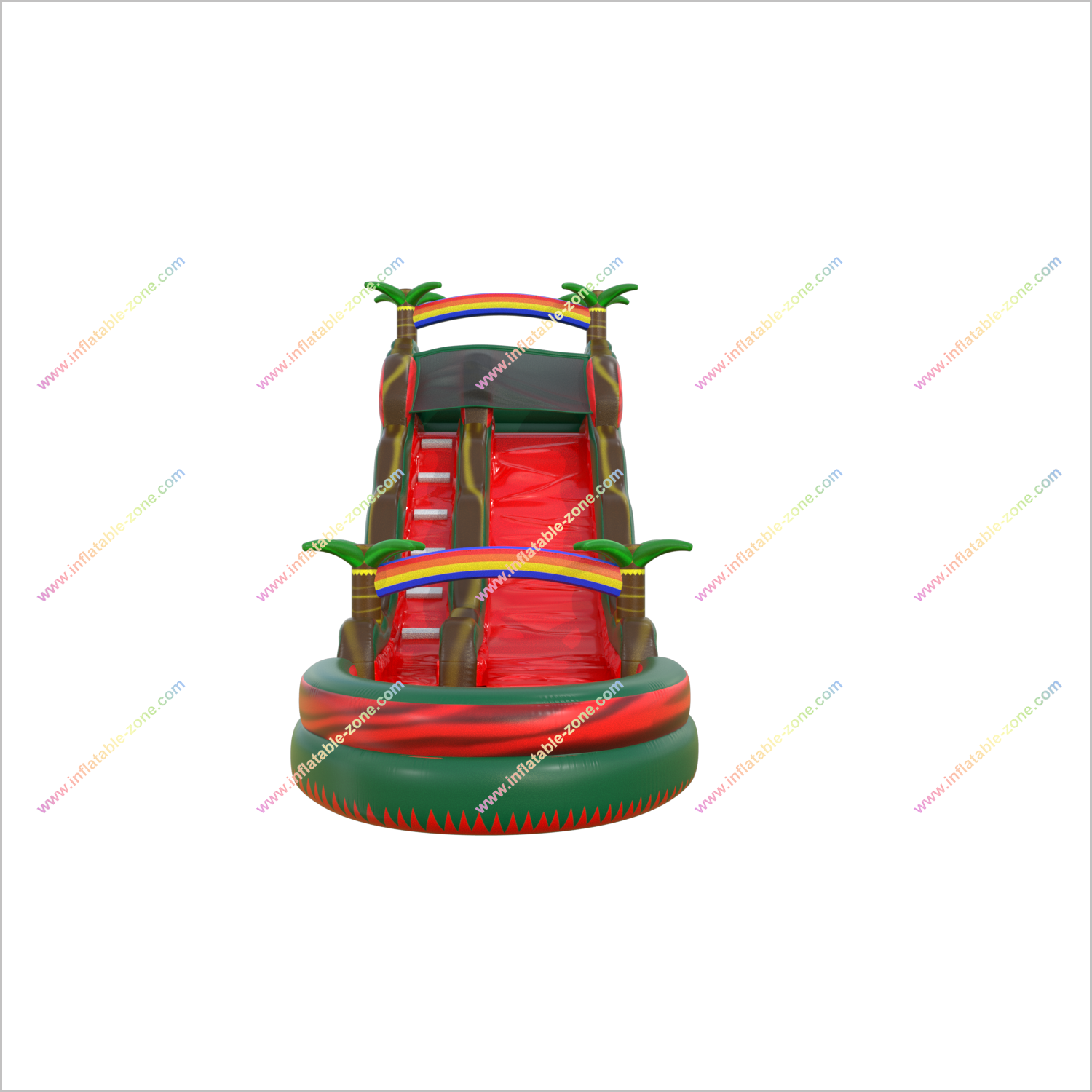Sunny Fun Tropical Inflatable Water Slide Large Commercial Jumping Castle Single Lane Waterslide For Pool - Inflatable-Zone