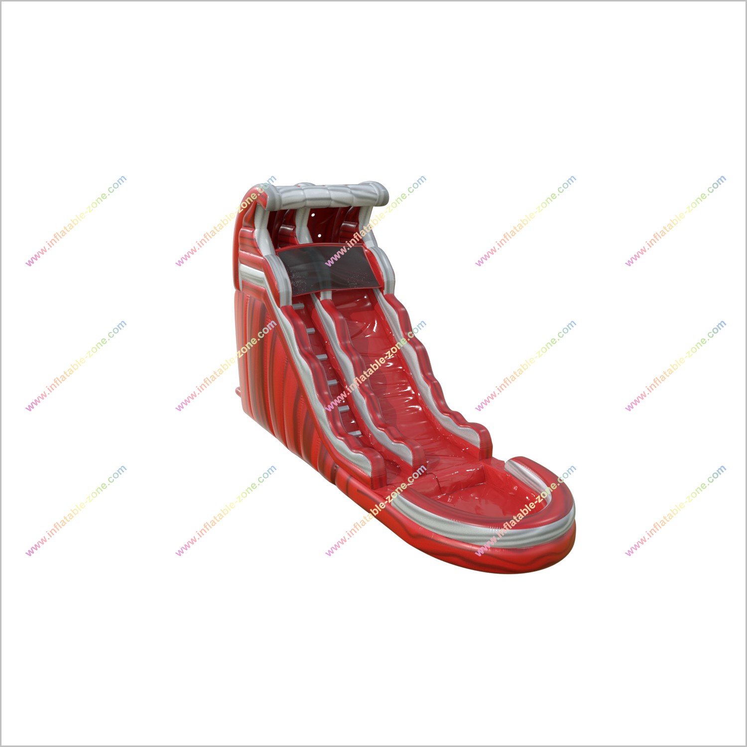 Red Lava Inflatable Wave Water Slide Commercial Inflatable Wet Dry Slide With Pool For Kids Outdoor Party - Inflatable-Zone