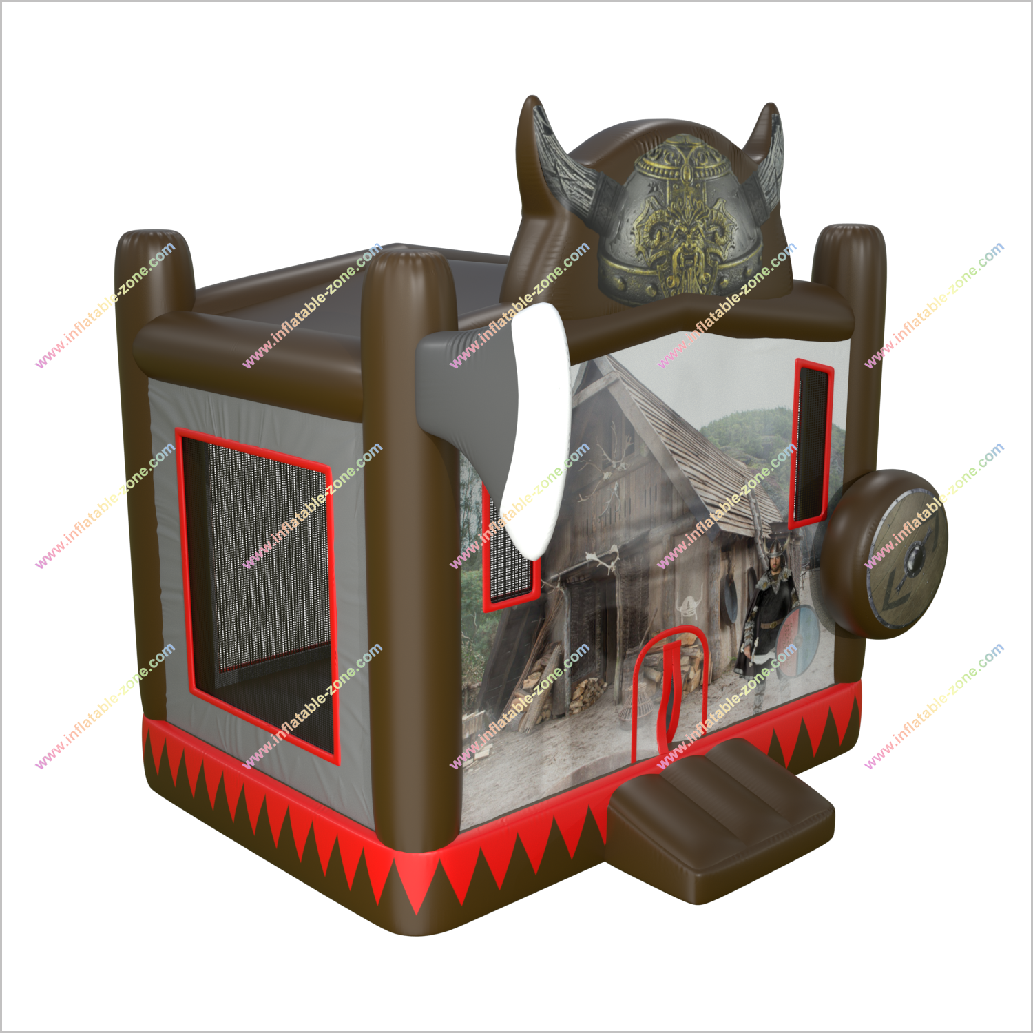 Axe And Shield Inflatable Castle Bounce House Outdoor Soft Play Jumpy House Rental Near Me Adventure Party - Inflatable-Zone