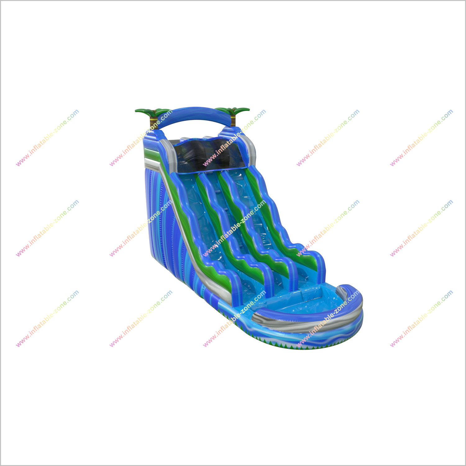 Inflatable Dual Water Slide Commercial Playground Equipment Near Me Water Moon Bounce Inflatable Water Slide Into Pool - Inflatable-Zone