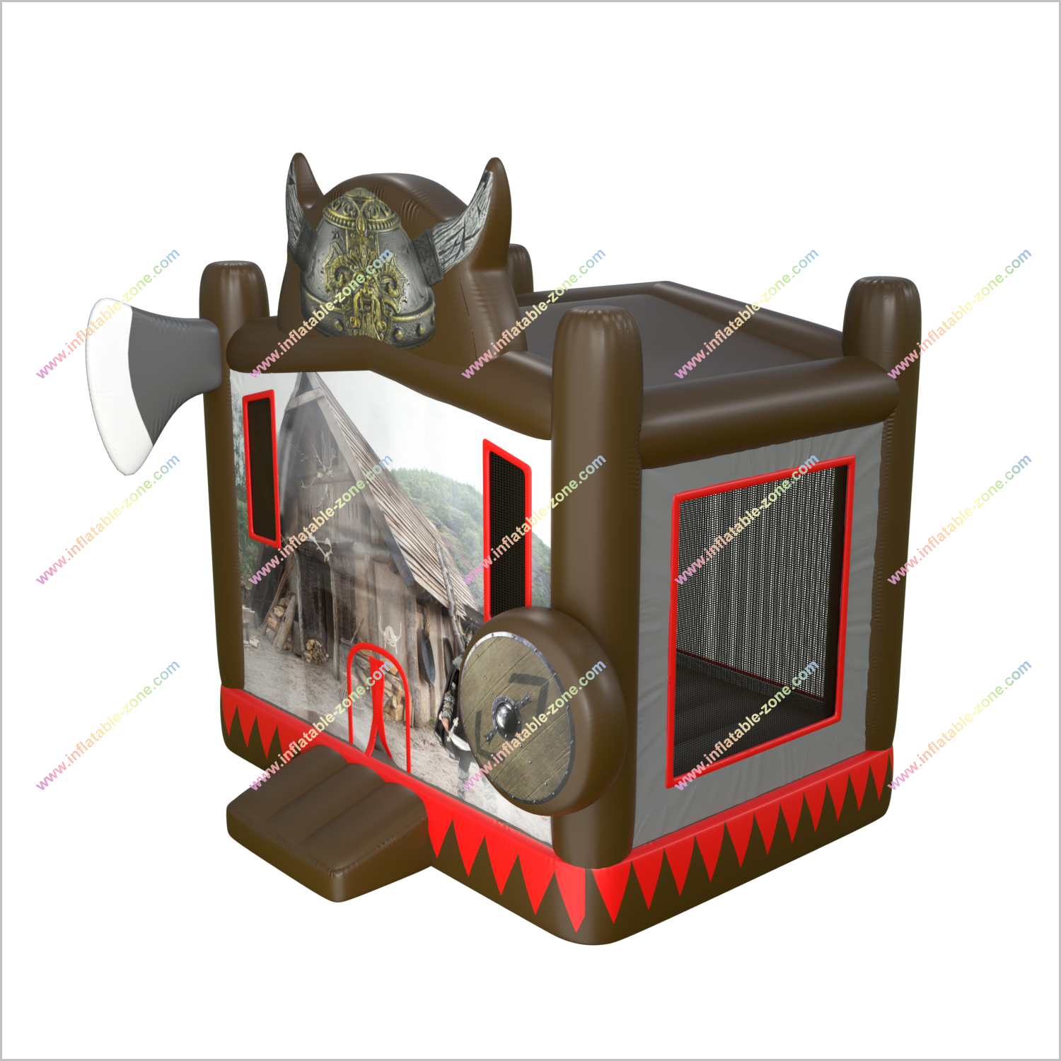 Axe And Shield Inflatable Castle Bounce House Outdoor Soft Play Jumpy House Rental Near Me Adventure Party - Inflatable-Zone