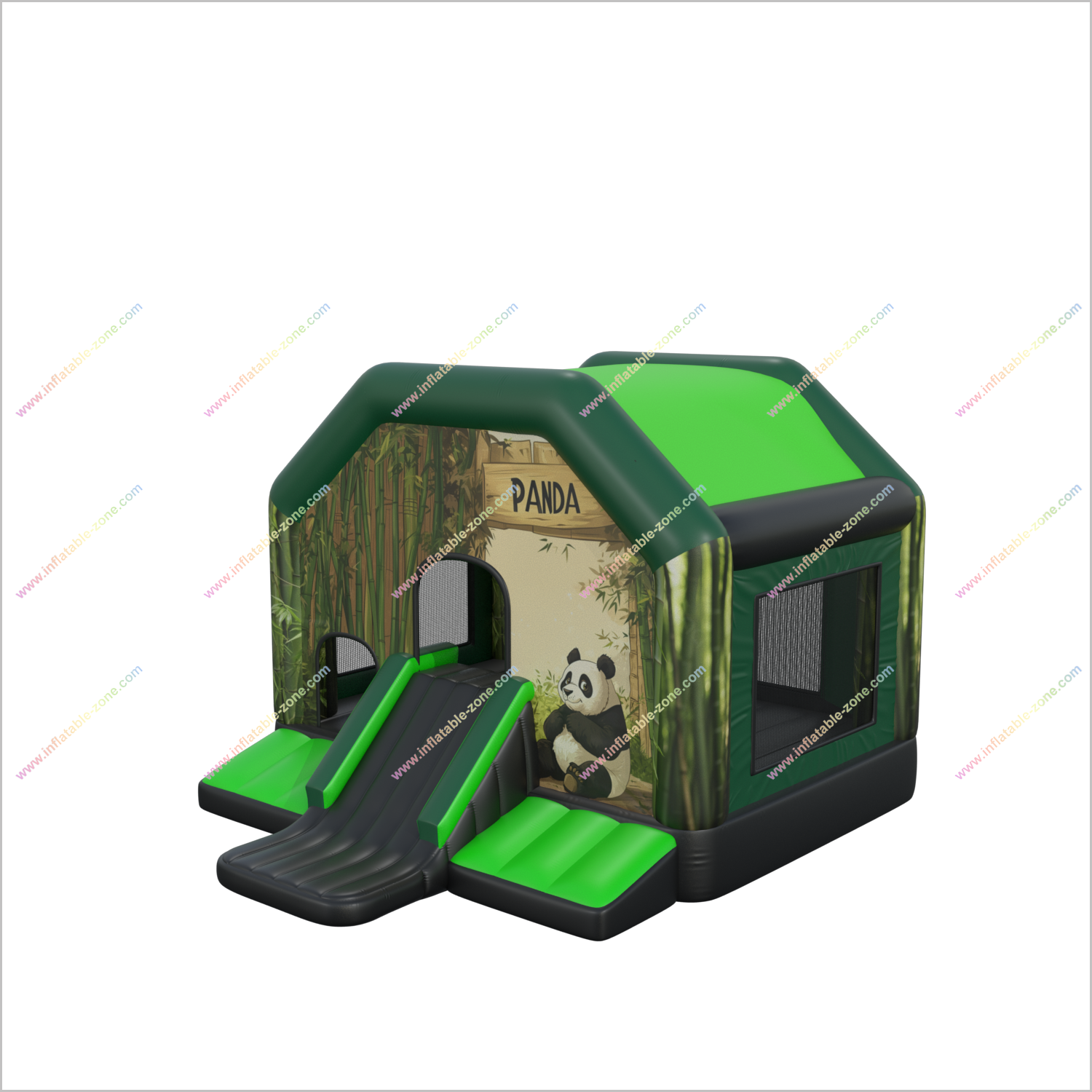 Panda Theme Inflatable Castle With Slide Bouncing Near Me Bamboo Jungle Bounce House Slide Combo Rental - Inflatable-Zone
